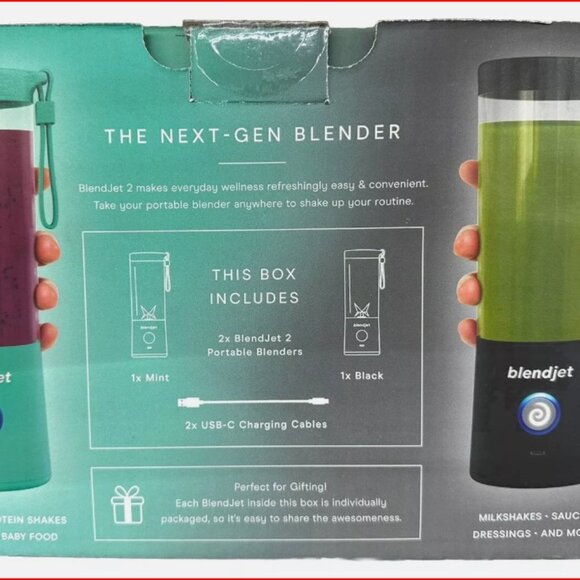 BlendJet 2 Portable Blenders - Mint and Black New in Box - Picture 4 of 4